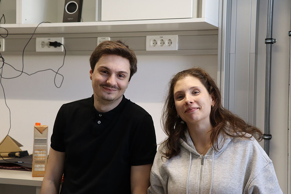 People celebrating in the new lab.